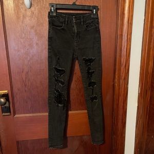 American eagle black curvy high rise jeggings 00
